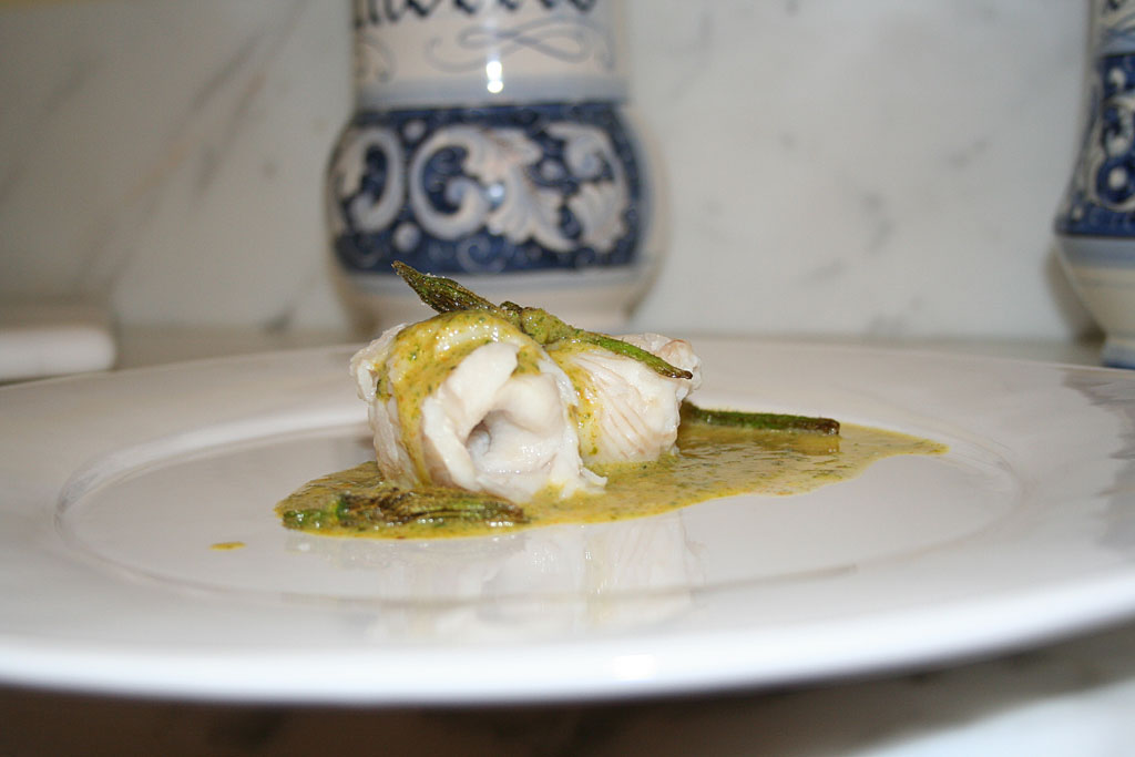 Petrale Sole with Squash Blossoms